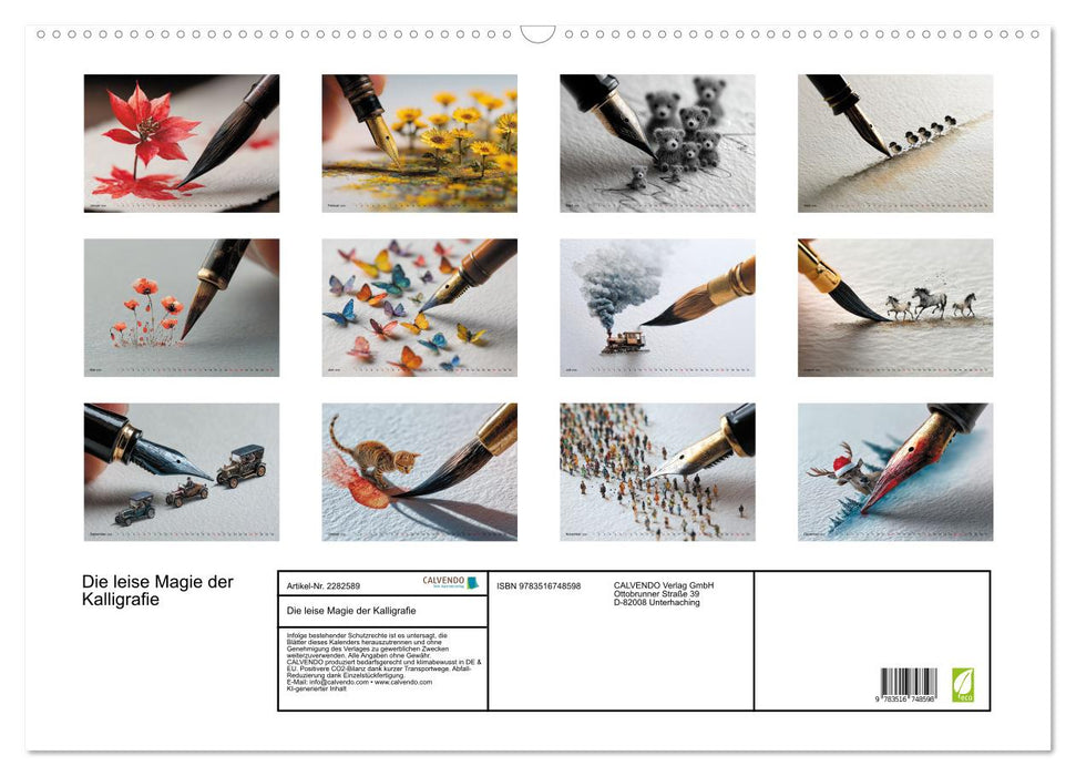 Die leise Magie der Kalligrafie (CALVENDO Wandkalender 2026)