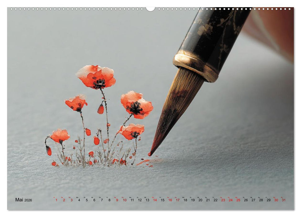 Die leise Magie der Kalligrafie (CALVENDO Wandkalender 2026)