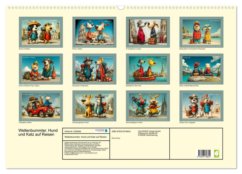 Weltenbummler. Hund und Katz auf Reisen (CALVENDO Wandkalender 2026)