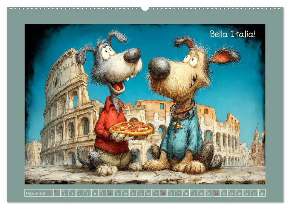 Weltenbummler. Hund und Katz auf Reisen (CALVENDO Premium Wandkalender 2026)