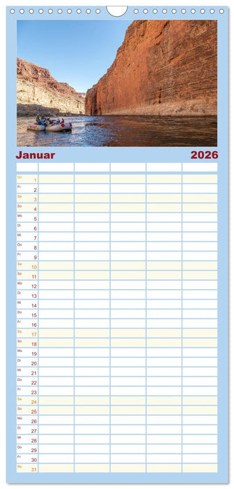 Colorado River Rafting im Grand Canyon (CALVENDO Familienplaner 2026)
