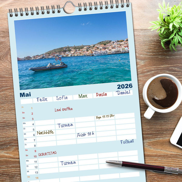 Insel Chalki (CALVENDO Familienplaner 2026)