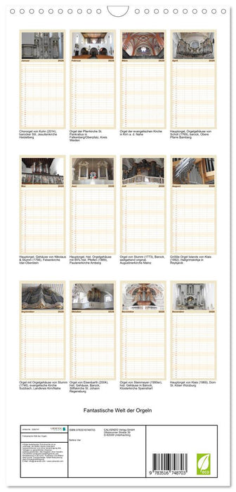 Fantastische Welt der Orgeln (CALVENDO Familienplaner 2026)