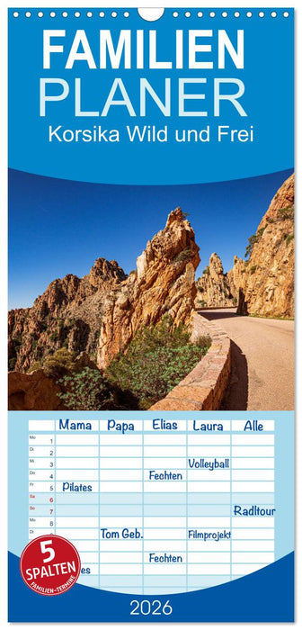 Korsika Wild und Frei (CALVENDO Familienplaner 2026)