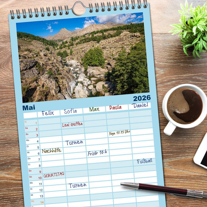 Korsika Wild und Frei (CALVENDO Familienplaner 2026)