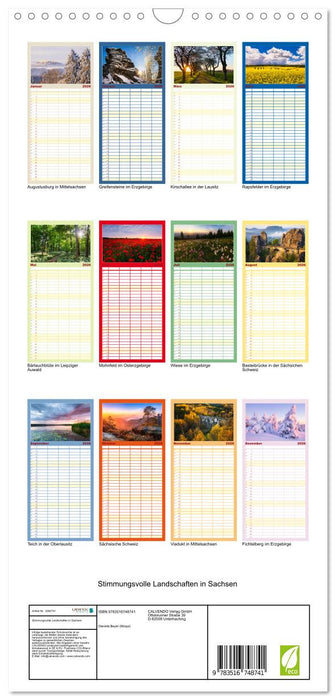 Stimmungsvolle Landschaften in Sachsen (CALVENDO Familienplaner 2026)