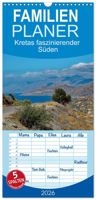 Kretas faszinierender Süden (CALVENDO Familienplaner 2026)