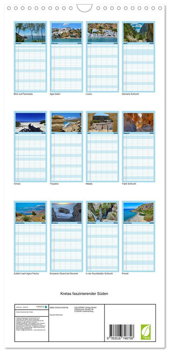 Kretas faszinierender Süden (CALVENDO Familienplaner 2026)