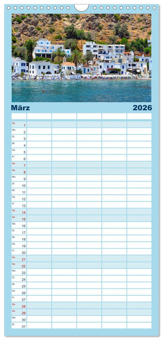 Kretas faszinierender Süden (CALVENDO Familienplaner 2026)