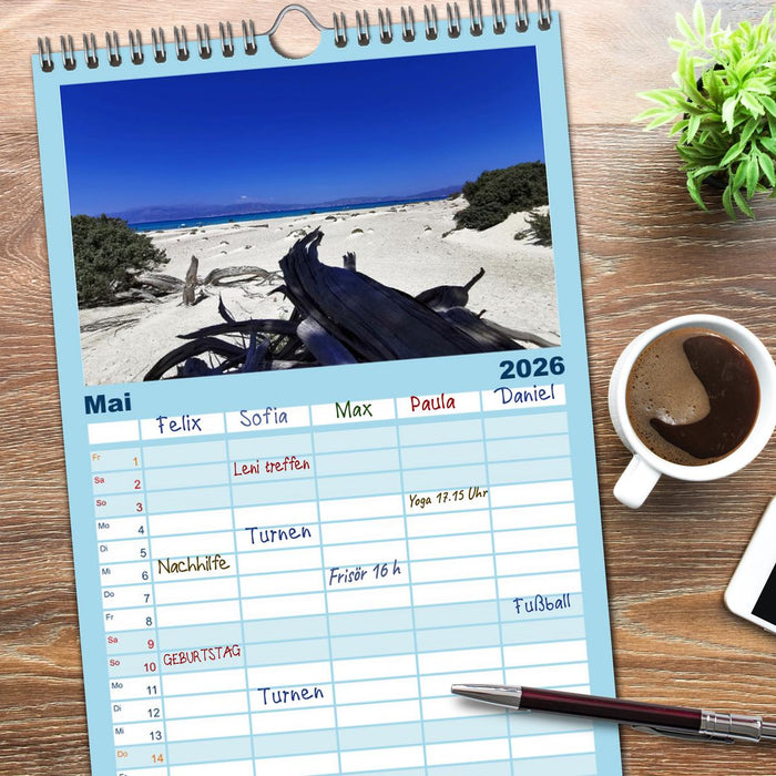 Kretas faszinierender Süden (CALVENDO Familienplaner 2026)