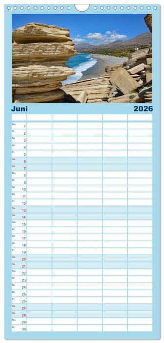 Kretas faszinierender Süden (CALVENDO Familienplaner 2026)