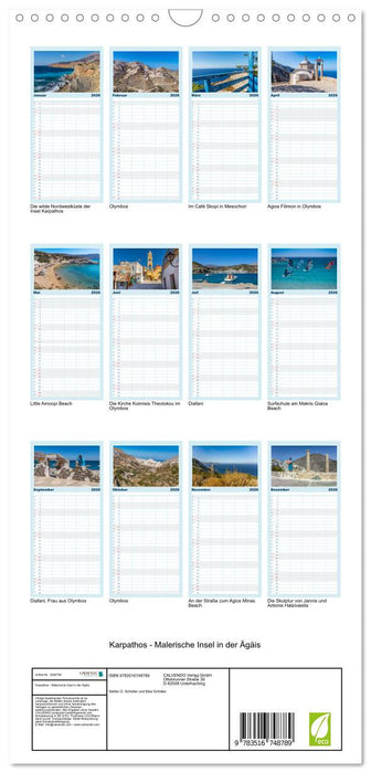 Karpathos - Malerische Insel in der Ägäis (CALVENDO Familienplaner 2026)