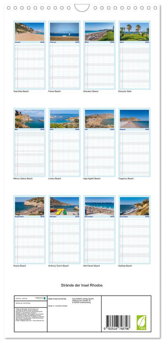 Strände der Insel Rhodos (CALVENDO Familienplaner 2026)