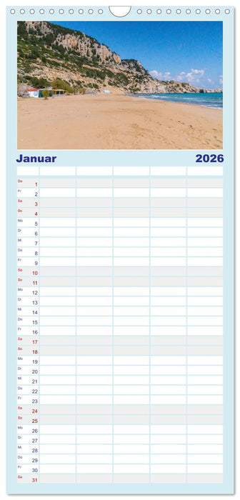 Strände der Insel Rhodos (CALVENDO Familienplaner 2026)