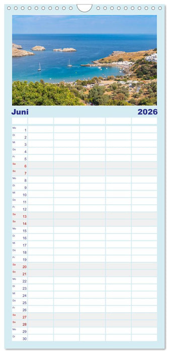 Strände der Insel Rhodos (CALVENDO Familienplaner 2026)