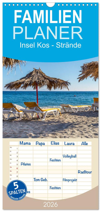 Insel Kos - Strände (CALVENDO Familienplaner 2026)