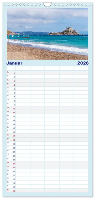 Insel Kos - Strände (CALVENDO Familienplaner 2026)