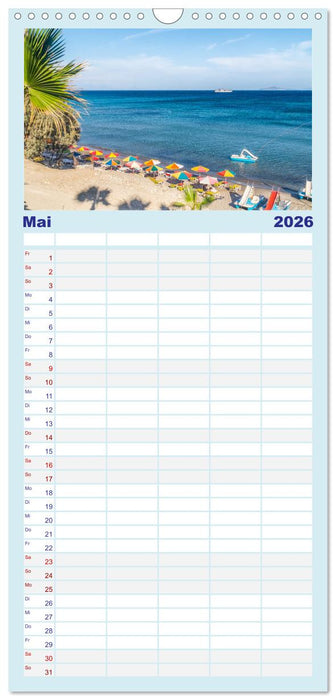 Insel Kos - Strände (CALVENDO Familienplaner 2026)