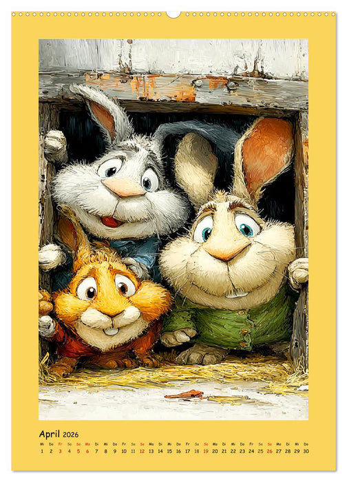 Glückliche Tiere. Ein lieblicher Kinderkalender (CALVENDO Wandkalender 2026)