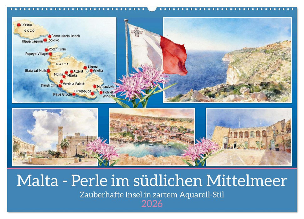 Malta - Perle im südlichen Mittelmeer (CALVENDO Wandkalender 2026)