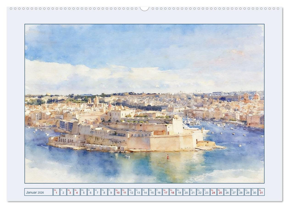 Malta - Perle im südlichen Mittelmeer (CALVENDO Wandkalender 2026)