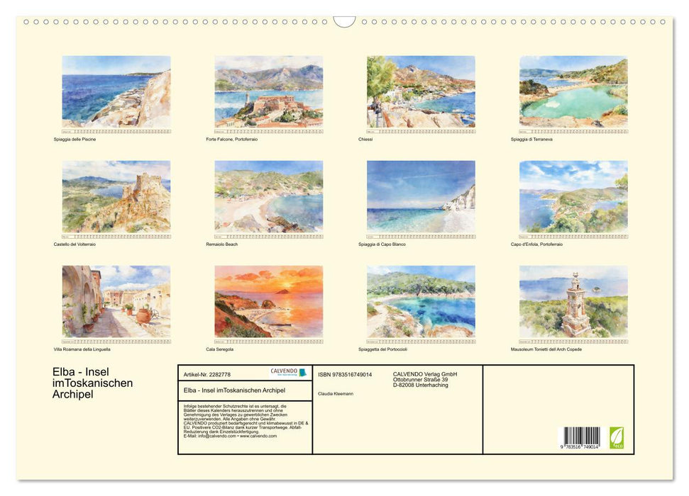Elba - Insel imToskanischen Archipel (CALVENDO Wandkalender 2026)