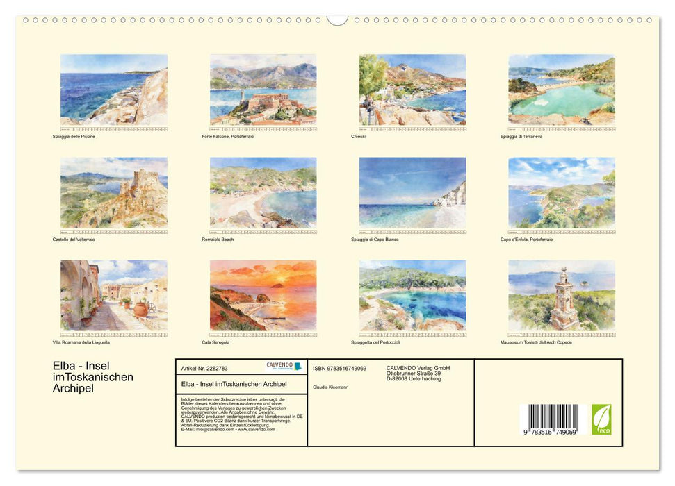 Elba - Insel imToskanischen Archipel (CALVENDO Premium Wandkalender 2026)