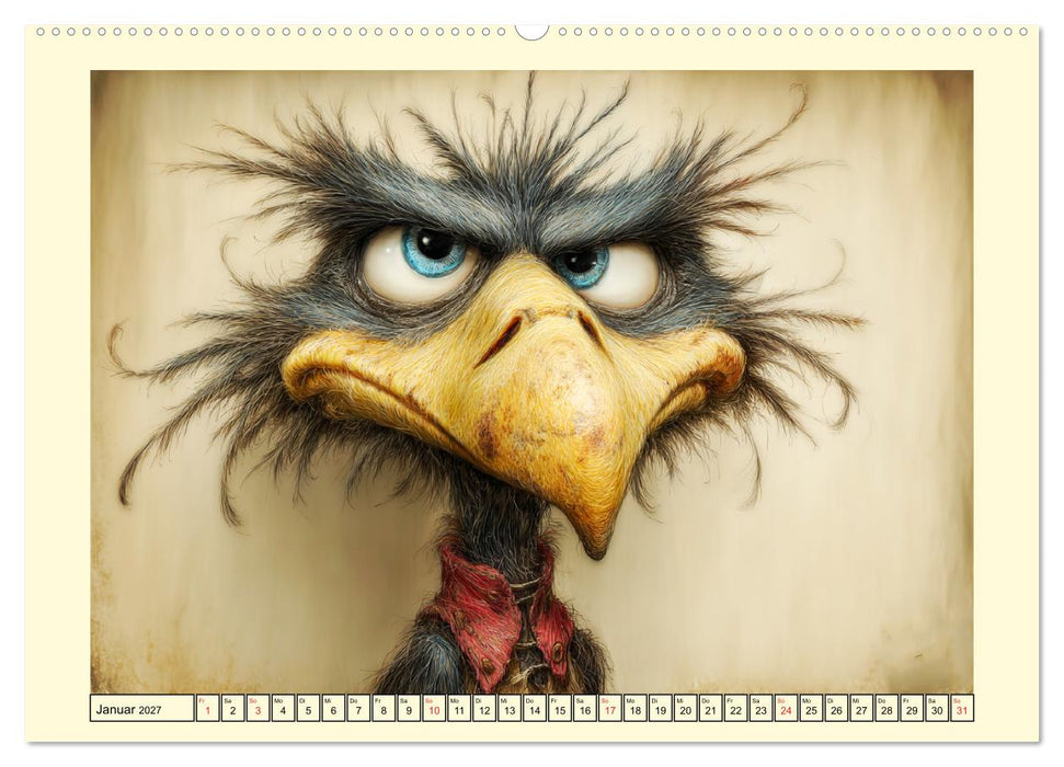 Schräge Vögel. Skurrile Portraits mit Charakter und Charme (CALVENDO Wandkalender 2027)