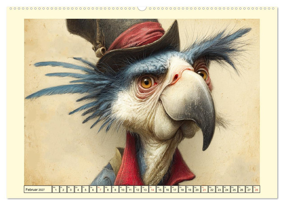 Schräge Vögel. Skurrile Portraits mit Charakter und Charme (CALVENDO Wandkalender 2027)