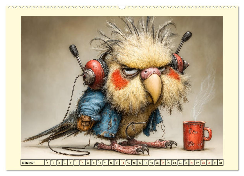 Schräge Vögel. Skurrile Portraits mit Charakter und Charme (CALVENDO Wandkalender 2027)