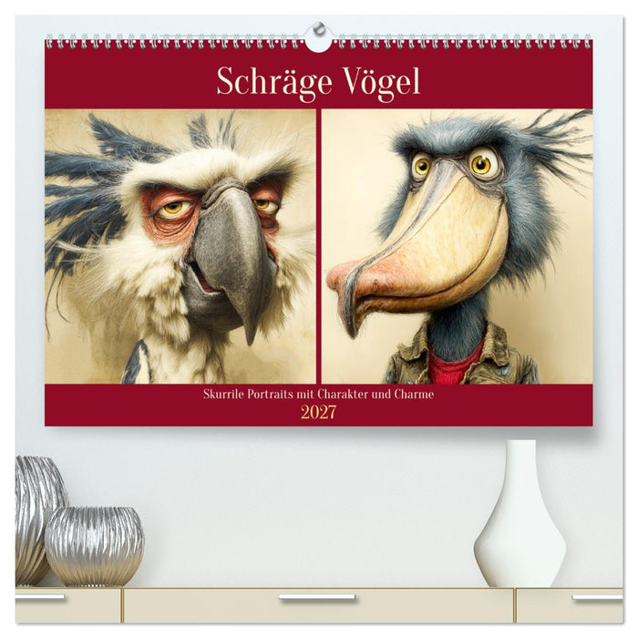Schräge Vögel. Skurrile Portraits mit Charakter und Charme (CALVENDO Premium Wandkalender 2027)