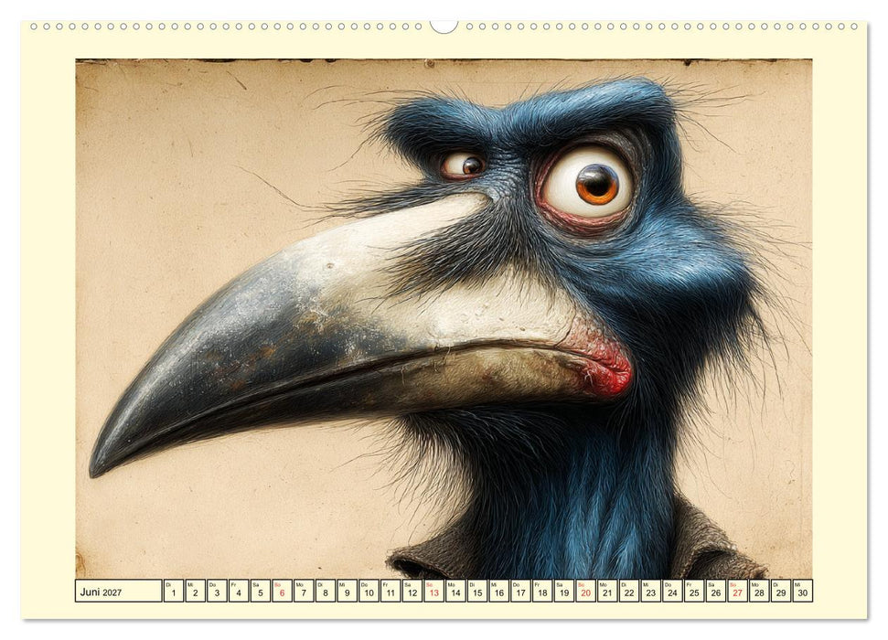 Schräge Vögel. Skurrile Portraits mit Charakter und Charme (CALVENDO Premium Wandkalender 2027)