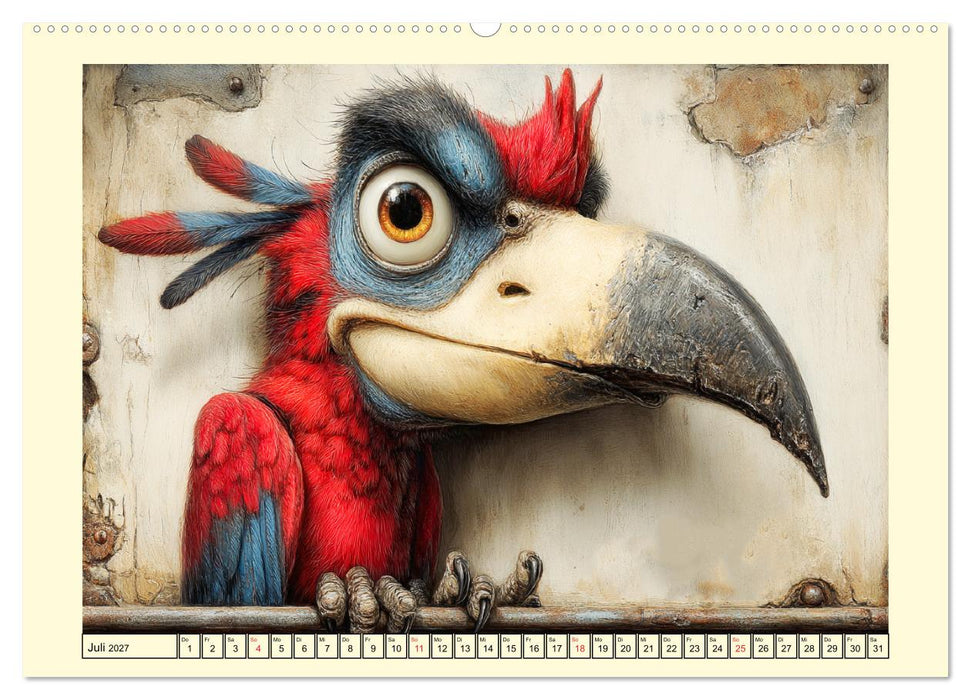 Schräge Vögel. Skurrile Portraits mit Charakter und Charme (CALVENDO Premium Wandkalender 2027)