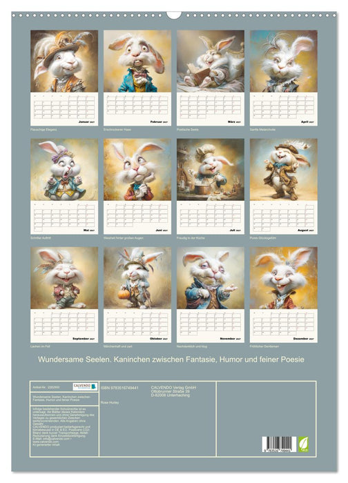 Wundersame Seelen. Kaninchen zwischen Fantasie, Humor und feiner Poesie (CALVENDO Wandkalender 2027)