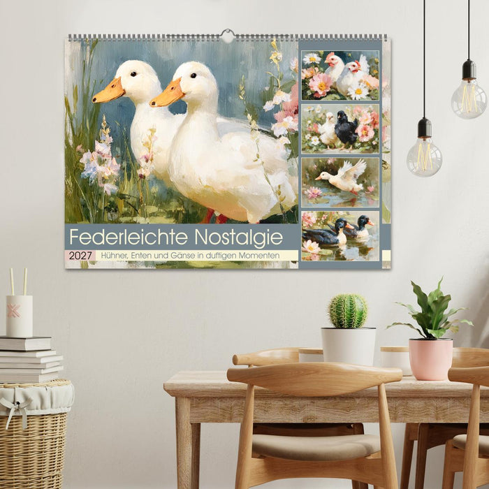 Federleichte Nostalgie. Hühner, Enten und Gänse in duftigen Momenten (CALVENDO Wandkalender 2027)