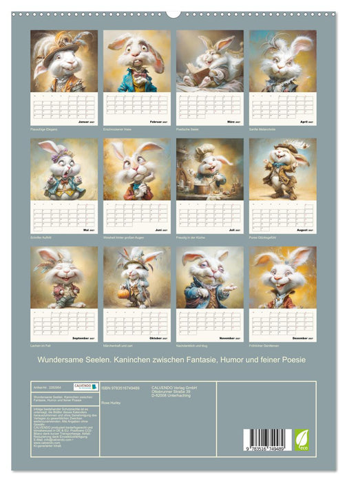 Wundersame Seelen. Kaninchen zwischen Fantasie, Humor und feiner Poesie (CALVENDO Premium Wandkalender 2027)