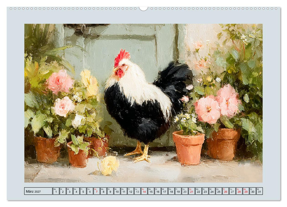 Federleichte Nostalgie. Hühner, Enten und Gänse in duftigen Momenten (CALVENDO Premium Wandkalender 2027)