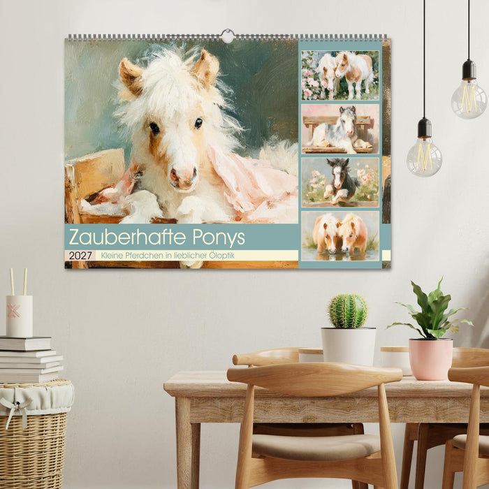 Zauberhafte Ponys. Kleine Pferdchen in lieblicher Öloptik (CALVENDO Wandkalender 2027)