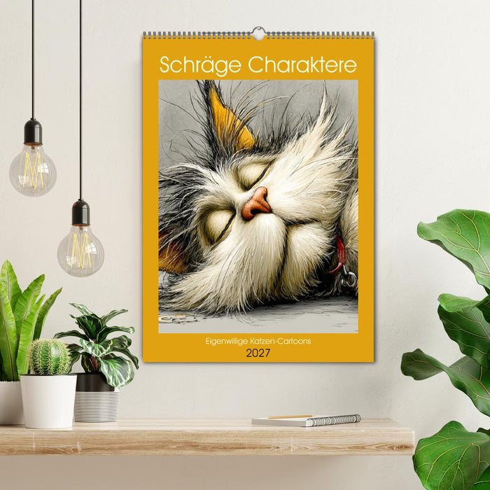 Schräge Charaktere. Eigenwillige Katzen-Cartoons (CALVENDO Wandkalender 2027)