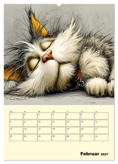 Schräge Charaktere. Eigenwillige Katzen-Cartoons (CALVENDO Wandkalender 2027)