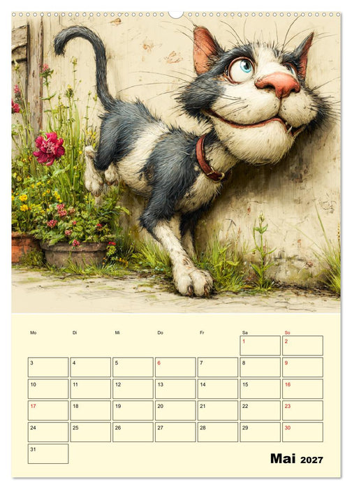 Schräge Charaktere. Eigenwillige Katzen-Cartoons (CALVENDO Premium Wandkalender 2027)