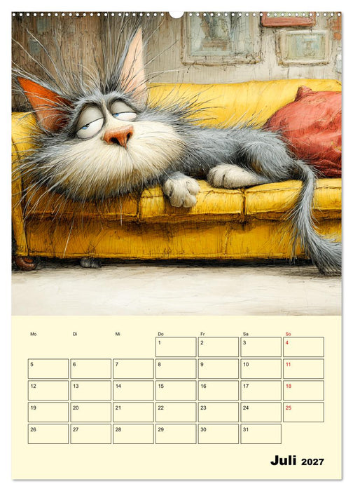 Schräge Charaktere. Eigenwillige Katzen-Cartoons (CALVENDO Premium Wandkalender 2027)
