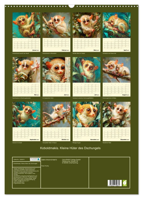 Koboldmakis. Kleine Hüter des Dschungels (CALVENDO Wandkalender 2027)