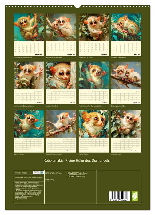 Koboldmakis. Kleine Hüter des Dschungels (CALVENDO Premium Wandkalender 2027)