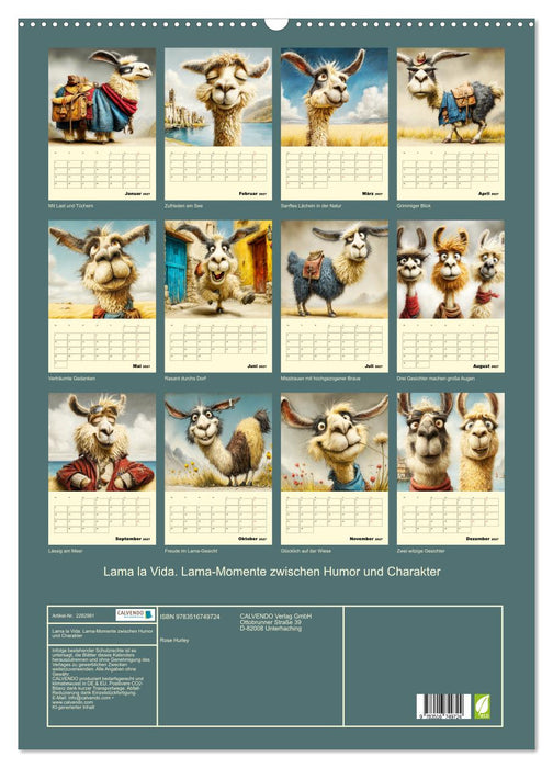 Lama la Vida. Lama-Momente zwischen Humor und Charakter (CALVENDO Wandkalender 2027)