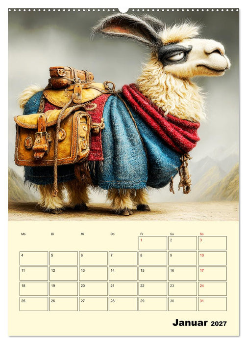 Lama la Vida. Lama-Momente zwischen Humor und Charakter (CALVENDO Wandkalender 2027)