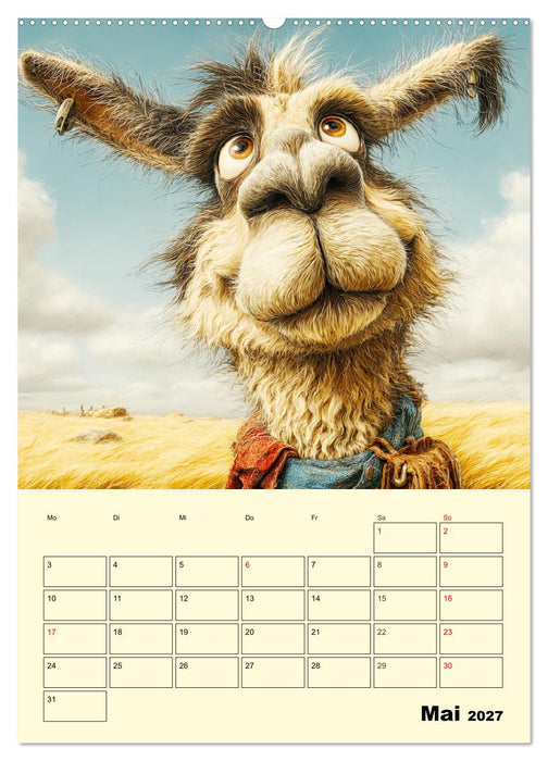 Lama la Vida. Lama-Momente zwischen Humor und Charakter (CALVENDO Wandkalender 2027)