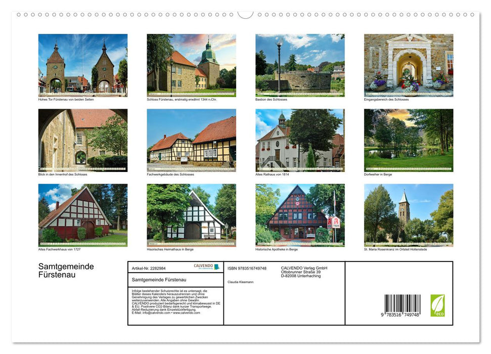 Samtgemeinde Fürstenau (CALVENDO Premium Wandkalender 2027)