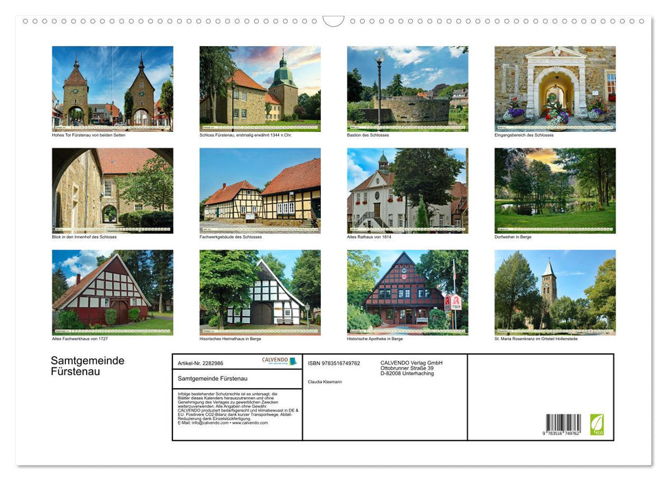 Samtgemeinde Fürstenau (CALVENDO Wandkalender 2027)