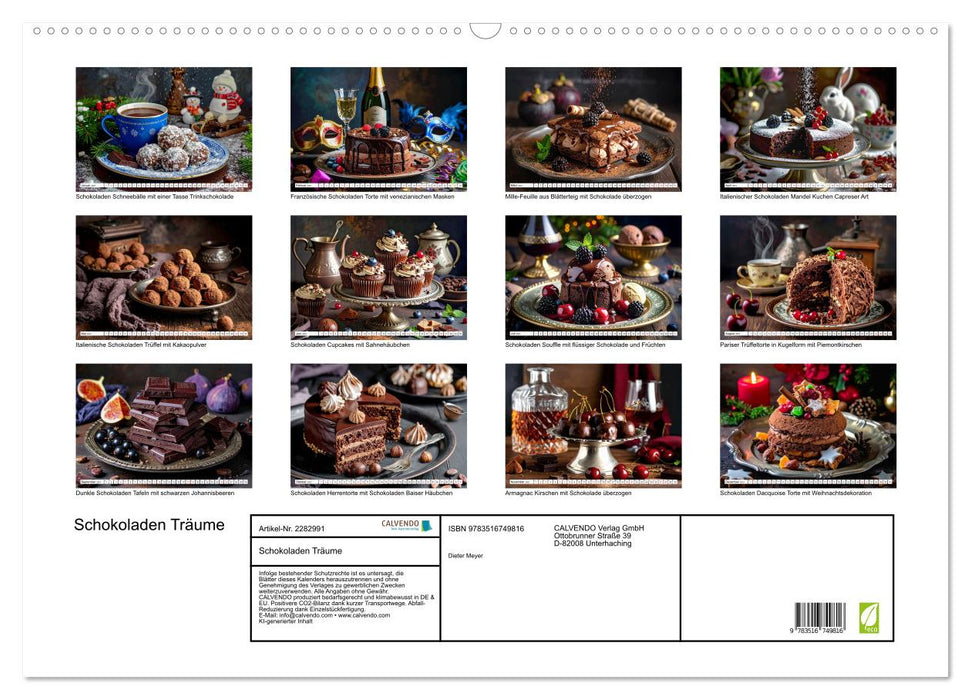 Schokoladen Träume (CALVENDO Wandkalender 2027)